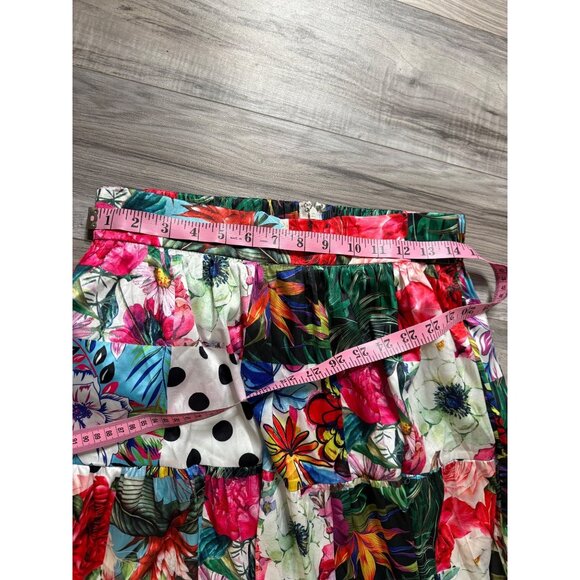 L’ atiste  Floral & Polka Dot Patchwork lined Maxi Skirt XL Feminine Cottage - Picture 3 of 11